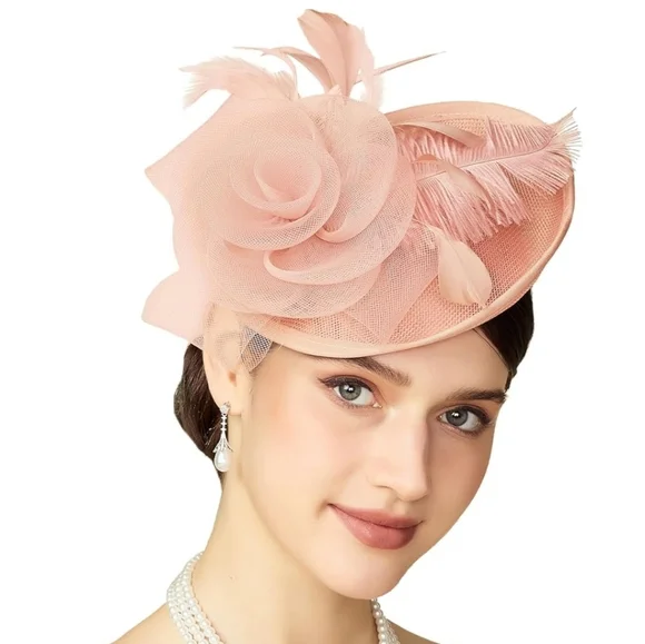 NEW! Peach Champagne Kentucky Derby Hat - Picture 2 of 4